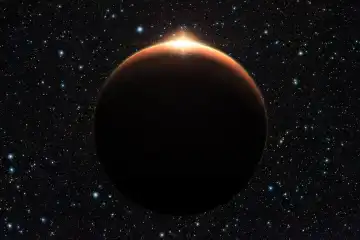 Planet Mars mit Sonnenaufgang im Weltraum (Elemente dieses Bildes wurden von der NASA zur Verfügung gestellt)
