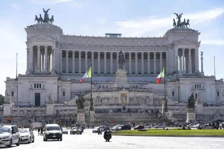 Das Viktor-Emanuelsdenkmal in Rom, Italien. Sehenswürdigkeit in Rom