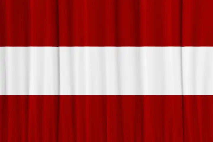 Landesflagge Österreich 3D-Illustration FOTOMONTAGE