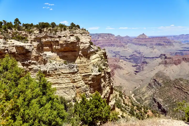 Arizona, United States of America - June 7, 2024: View of the landscape and rocks of the Grand Canyon National Park in the state of Arizona, USA