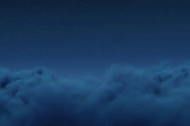 Nachthimmel mit Schäfchenwolken