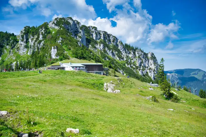 Aschau, Bavaria, Germany - July 14, 2020 Mountain railway on the Kampenwand a mountain in Bavaria, Germany