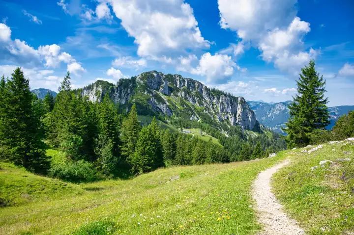 mountain landscape on the famous Kampenwand in Bavaria, Germany