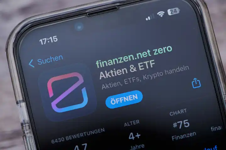 Mainz, Germany - August 02, 2023: icon of the finanzen.net zero app on a German smartphone in app store