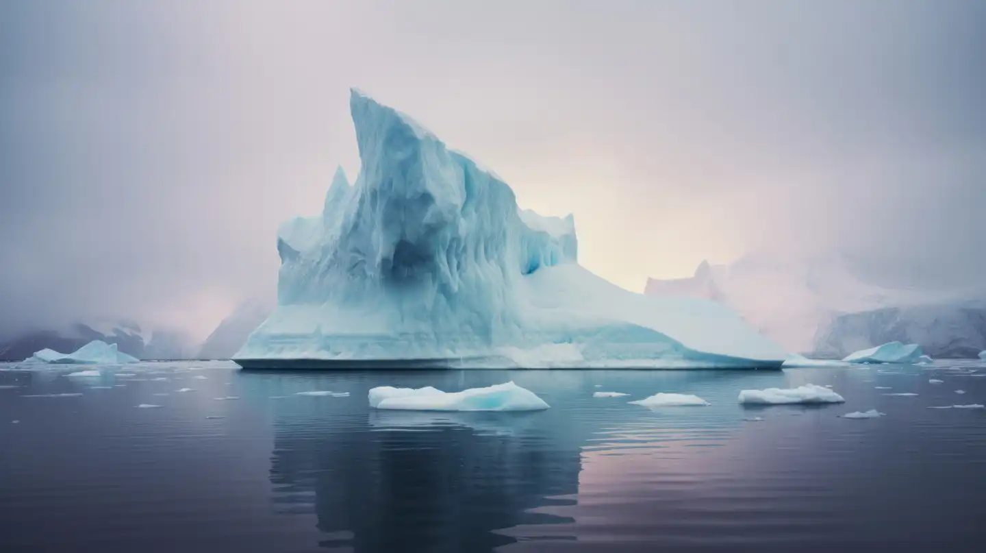 ai generative illustration of an iceberg in the antarctic