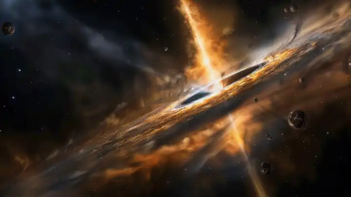 ai generative Illustration eines schwarzen Lochs im Universum