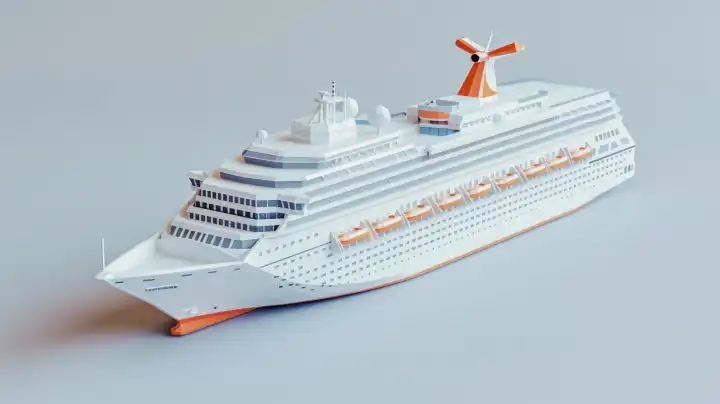 ai generative illustration of a miniature model of a cruise liner