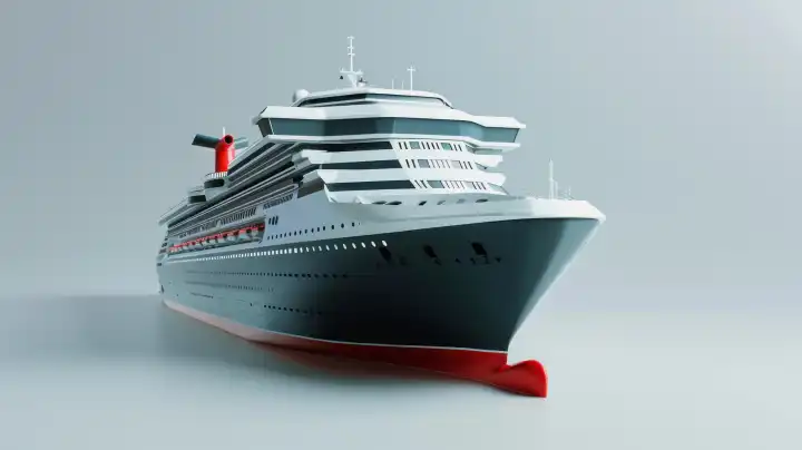 ai generative illustration of a miniature model of a cruise liner