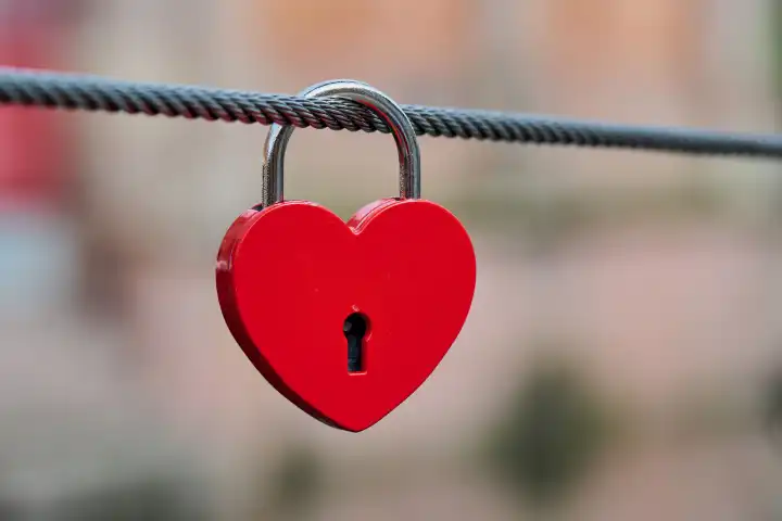 love lock hanging at a bridge in Colmar, France