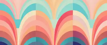 ai generative illustration of a retro wallpaper pattern in pastel colors