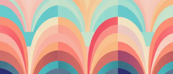 ai generative illustration of a retro wallpaper pattern in pastel colors