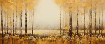 ai generative abstract forest illustration in encaustic style