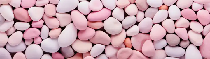 ai generative illustration of a background banner with pink pebbles
