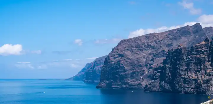 the famous cliffs in Los Gigantes in the west of the Canary Island of Tenerife