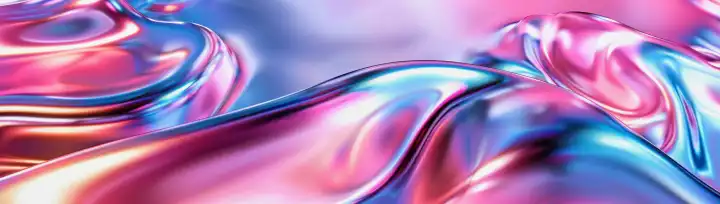 ai generative, smooth metallic shiny pink blue background banner