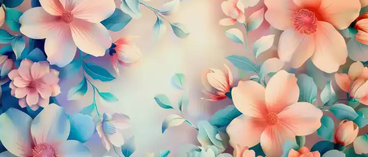 ai generative, schöne Blume Hintergrund in Pastell Farbe