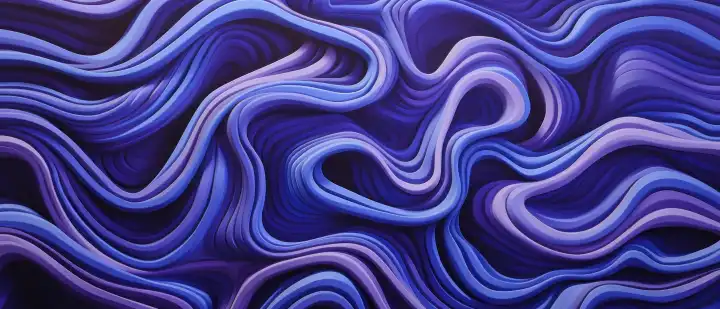 Purple abstract background in 3d, rotated wavy, generated with AI
