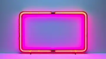 ai generative illustration of a neon colored frame with copy space in the middle