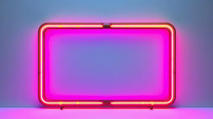 ai generative illustration eines neonfarbenen rahmens mit copy space in der mitte
