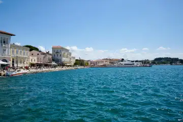 Porec, Istria, Croatia - May 22, 2024: panorama of the croatian village Porec, Istria