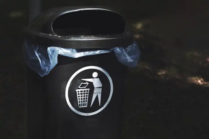 Abfallbehälter in einem Stadtpark