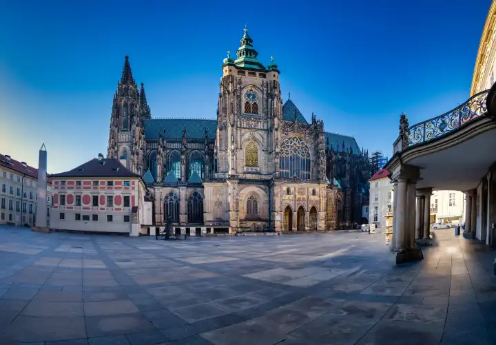 Prague St. Vitus Cathedral before the evening