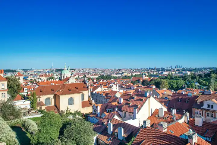View of Prague in the Czech Republic in Europe