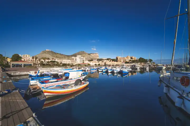Tourist port of Marina Villa Igiea in Palermo Sicily Italy