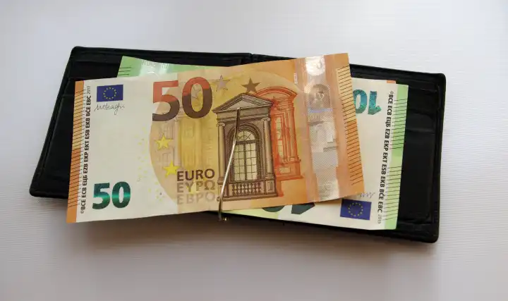 Banknotes in a purse