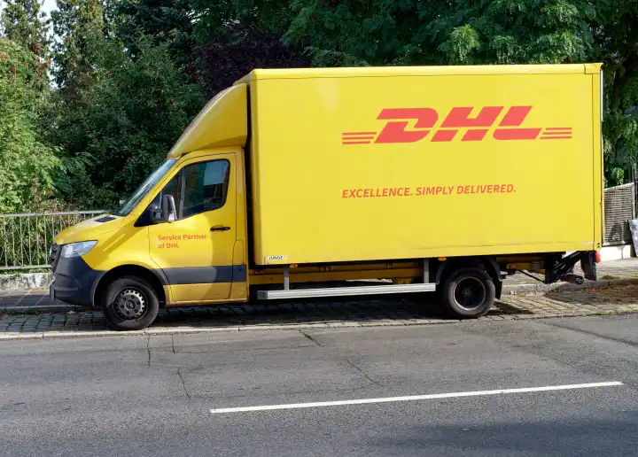 Transporter from DHL on the road