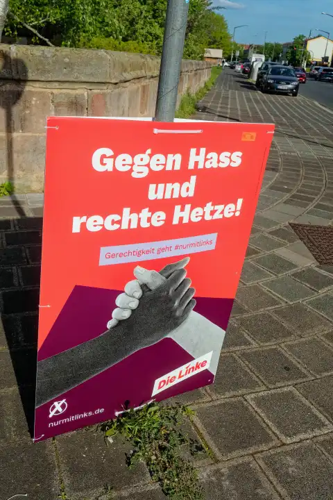 Europawahl 2024 Wahlplakat der Partei Die Linke