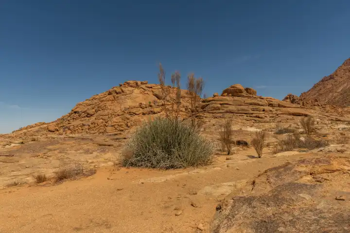 Blick auf die Felsformationen im Spitzkoppe-Naturreservat, Namibia
