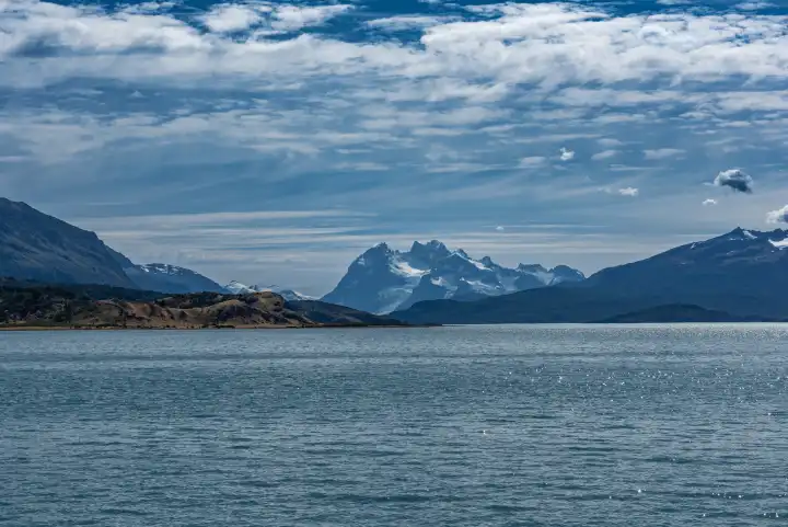 Ultima Esperanza Fjord in the north of Puerto Natales, Chile