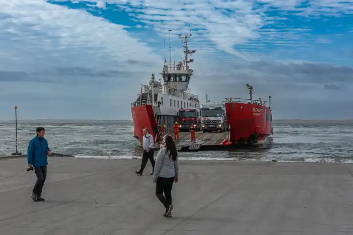 Large car ferry from Punta Delgada to Tierra del Fuego, Argentina