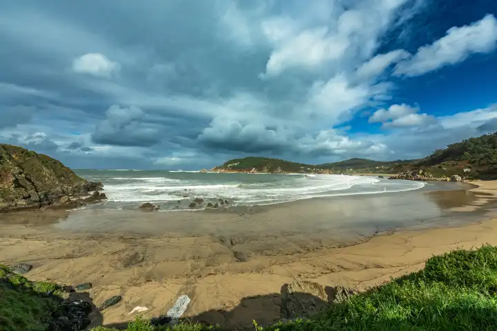 Der Strand von Espasante, Ortigueira, Galicien, Spanien
