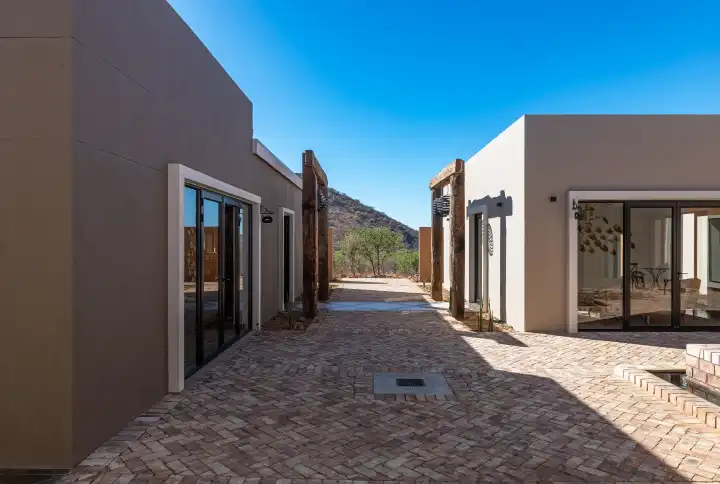 Bau der Lodge Damaraland, Khoriax, Namibia