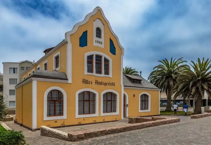 Facade of the Old German District Court building in Swakopmund, Namibia