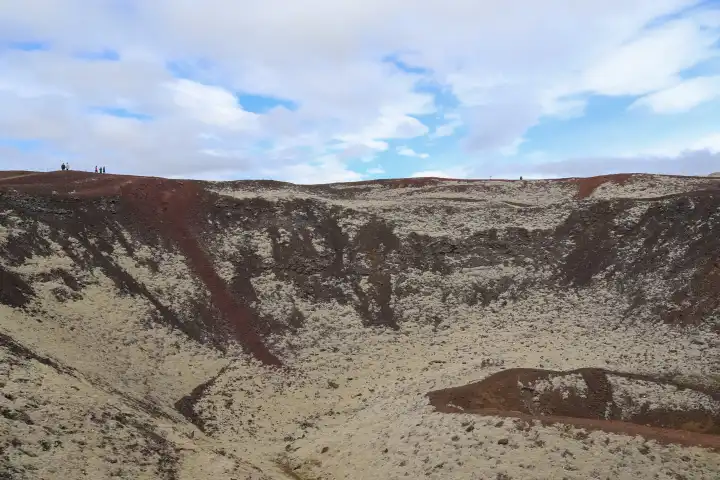 Unreal volcanic landscape in Iceland  at the Grabok volcano