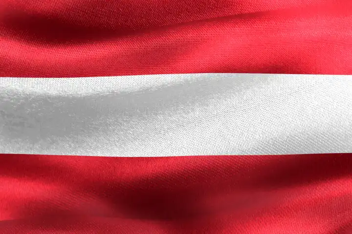 Austria flag - realistic waving fabric flag