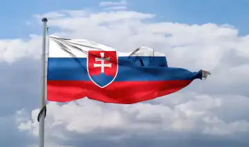 3D-Illustration einer Slowakei-Flagge - realistische wehende Stoffflagge.
