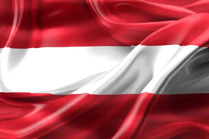 Österreich Flagge - realistische wehende Stoffflagge