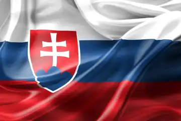 3D-Illustration einer Slowakei-Flagge - realistische wehende Stoffflagge.