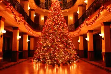 Beautiful christmas tree created with generative AI technology