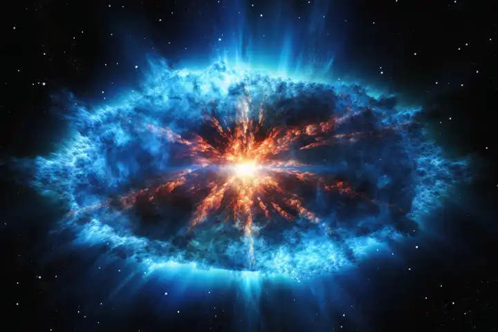Die Urknallexplosion am Anfang des Universums, generiert mit KI