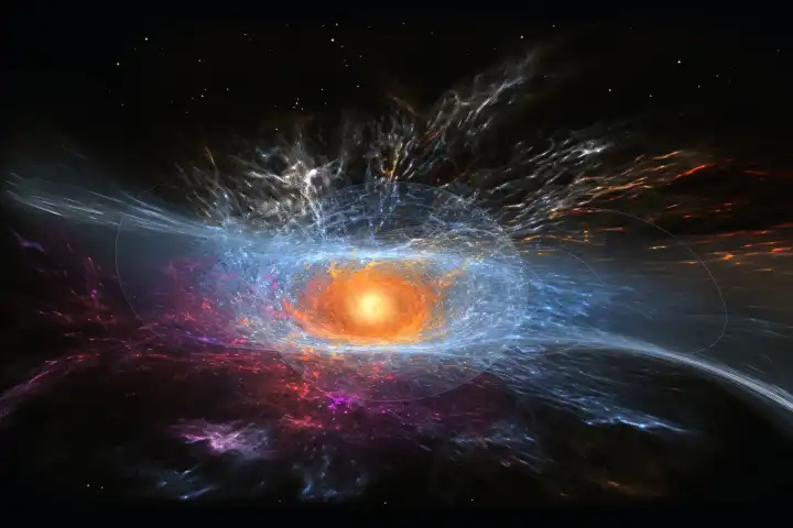 Die Urknallexplosion am Anfang des Universums, generiert mit KI