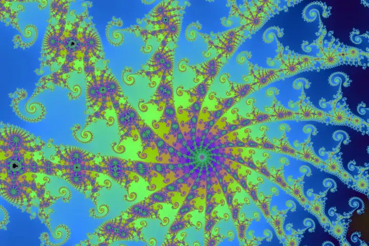 Schöner Zoom in das unendliche mathematische Mandelbrot Set Fraktal
