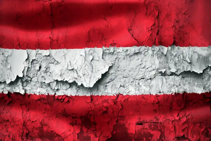 Österreich Flagge - realistisch schwenkende Stofffahne