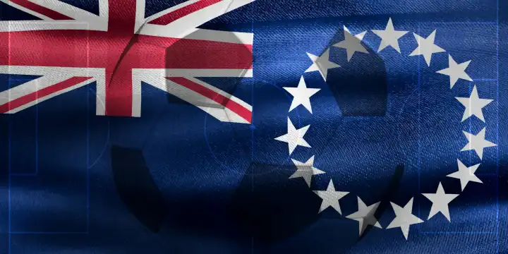 Cook Islands Flagge - realistisch schwenkende Stoffflagge