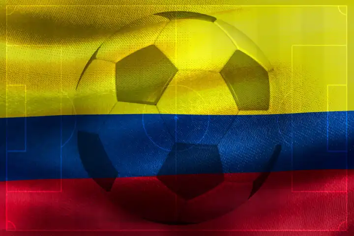 Kolumbien Flagge - realistisch schwenkende Stoffflagge
