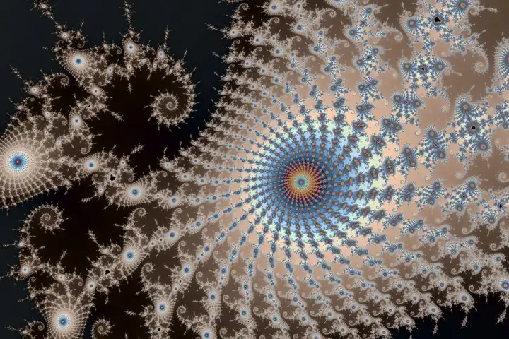 Schöner Zoom in die unendliche mathematische Mandelbrot-Menge Fraktal